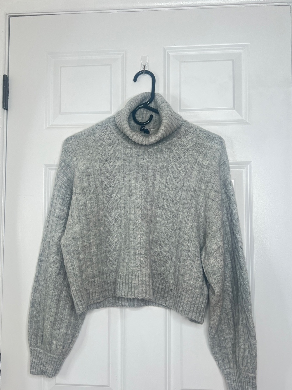 H&M Turtleneck Cable Knit Cropped Sweater